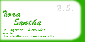 nora santha business card